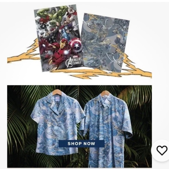 Reyn Spooner Marvel Avengers Assemble Hawaiian Camp Shirt Wmns 2XL Reverse Print - Picture 10 of 16
